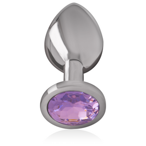 Intense – Plug anal en métal aluminium avec cristal violet taille L