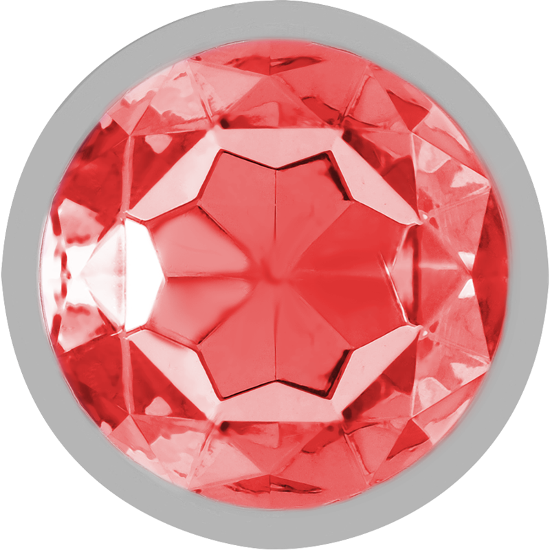 INTENSE - ALUMINUM METAL ANAL PLUG WITH CRYSTAL ROJO TALLA S