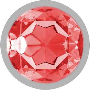 Intense – Plug anal en métal aluminium avec cristal rouge taille S