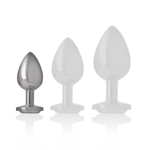 Intense – Plug anal en métal aluminium avec cristal dargent taille S
