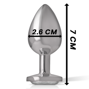 Intense – Plug anal en métal aluminium avec cristal dargent taille S