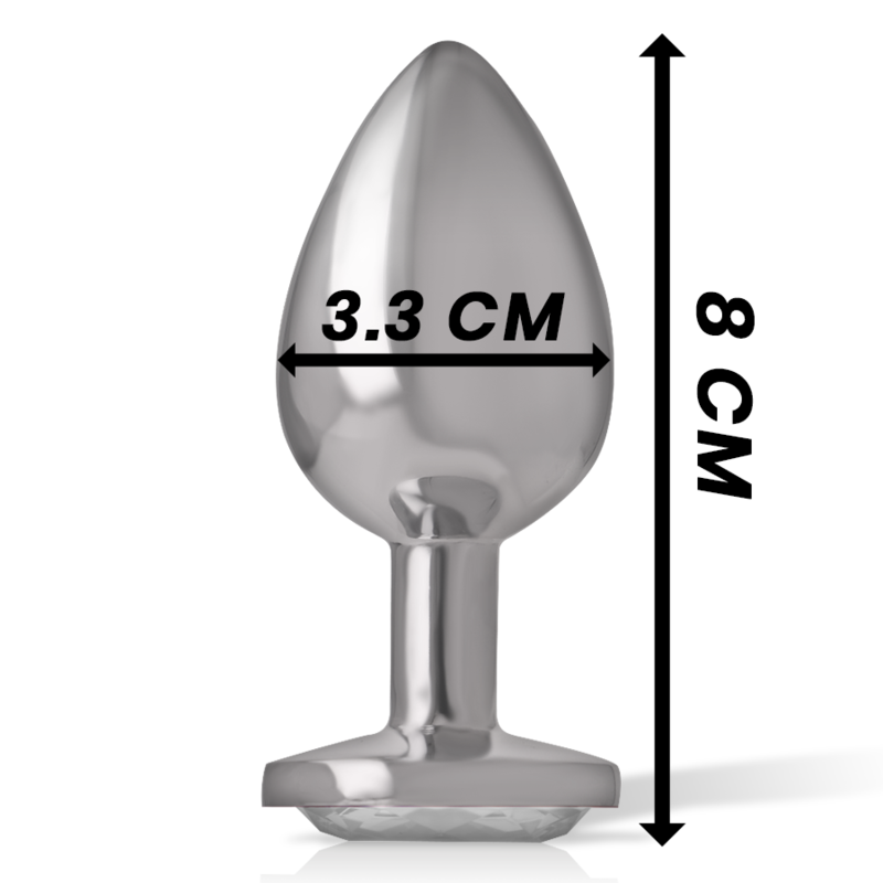INTENSE - ALUMINUM METAL ANAL PLUG WITH PLATA CRYSTAL TALLA M