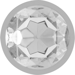 Intense – Plug anal en métal aluminium avec cristal dargent taille L