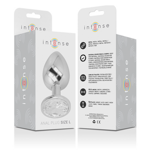 Intense – Plug anal en métal aluminium avec cristal dargent taille L