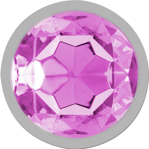 Intense – Plug anal en métal aluminium avec cristal rose taille S