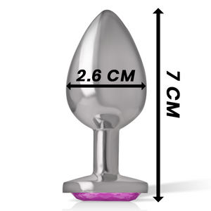 Intense – Plug anal en métal aluminium avec cristal rose taille S