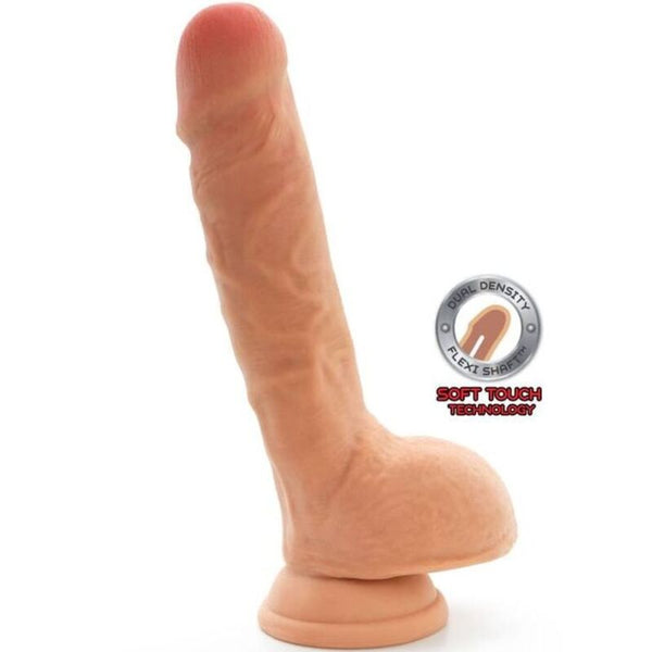 GET REAL - DUAL DENSITY DILDO 25.5 CM WITH TESTICULOS NATURAL