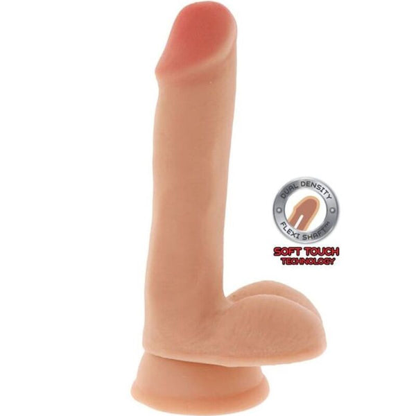 GET REAL - DUAL DENSITY DILDO 17 CM WITH TESTICULOS NATURAL