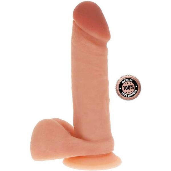 GET REAL - 20.5 CM SILICONE DILDO WITH NATURAL TESTICULOS