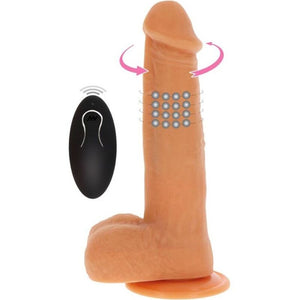 Gode perlé nu en silicone 21 cm