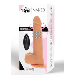 Gode perlé nu en silicone 21 cm