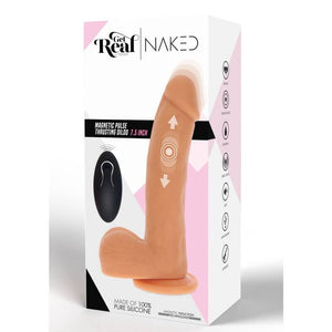 Gode à va-et-vient nu en silicone 19,5 cm