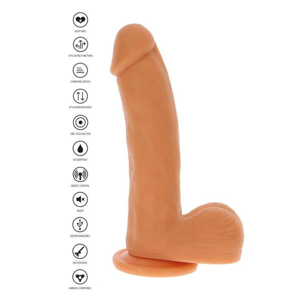 Gode à va-et-vient nu en silicone 19,5 cm