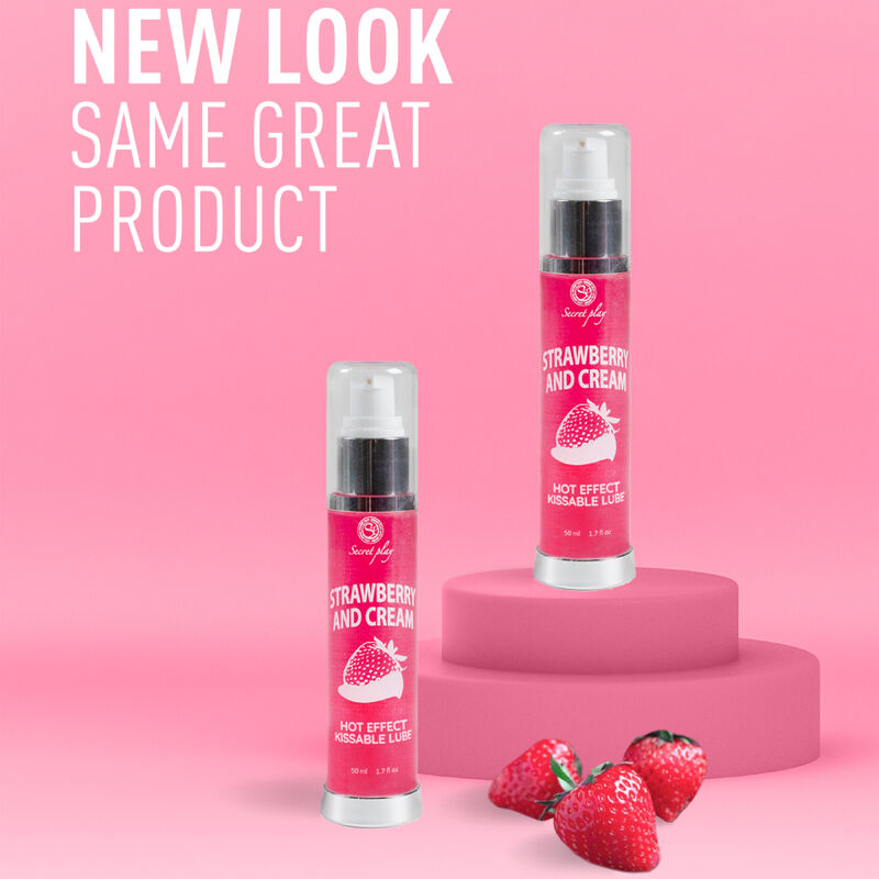 SECRETPLAY - LUBRICANTE 2-1 EFECTO CALOR FRESA&amp;NATA 50 ML