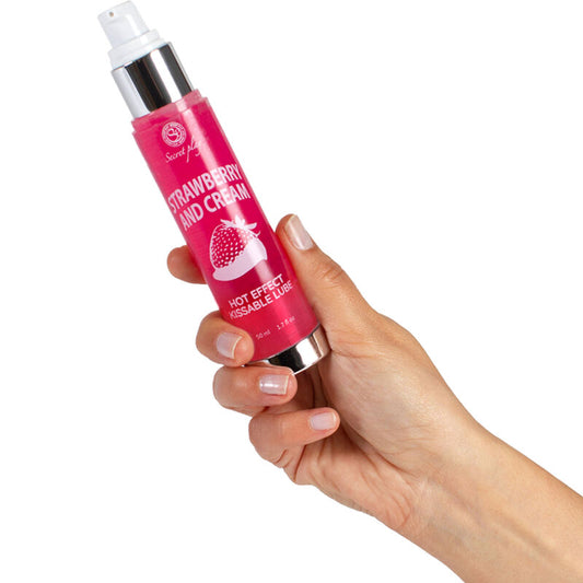 SECRETPLAY - LUBRICANTE 2-1 EFECTO CALOR FRESA&amp;NATA 50 ML