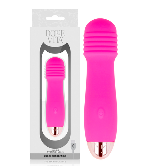 DOLCE VITA - THREE ROSA RECHARGEABLE VIBRADOR 7 VELOCIDADES