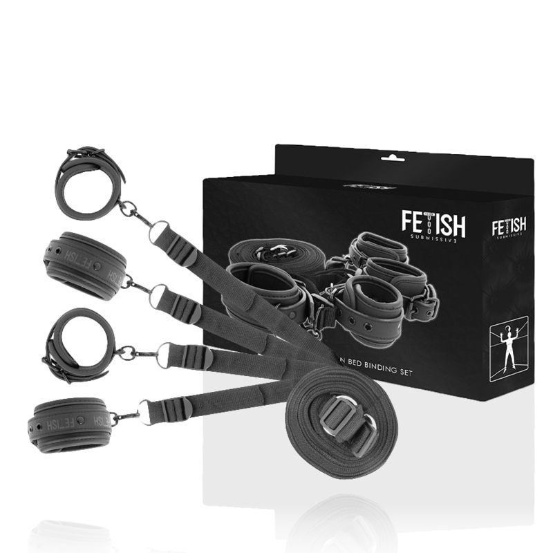 Fetish Submissive – Ensemble de menottes et liens avec doublure en noprène