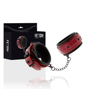 Fetish Submissive Dark Room – Menottes en cuir végan avec doublure en néoprène