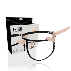 Fetish Submissive Harness – Vibrateur flesh up double pénétration