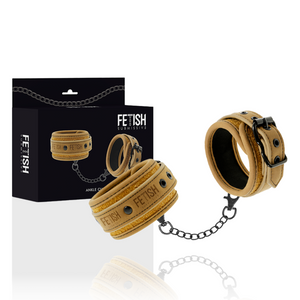 Fetish Submissive Origen – Menottes de cheville en cuir végétalien avec doublure en néoprène