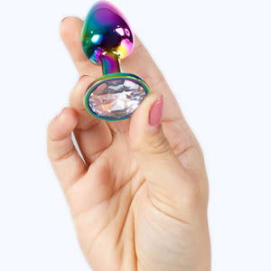 SecretPlay – Plug anal en métal arc-en-ciel petite taille 7 cm