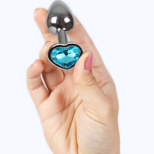 SecretPlay – Plug anal en métal coeur bleu petite taille 7 cm