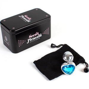 SecretPlay – Plug anal en métal coeur bleu petite taille 7 cm