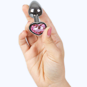SecretPlay – Plug anal en métal coeur fuchsia petite taille 7 cm