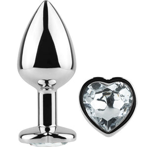 SecretPlay – Plug anal en métal coeur cristal clair petite taille 7 cm