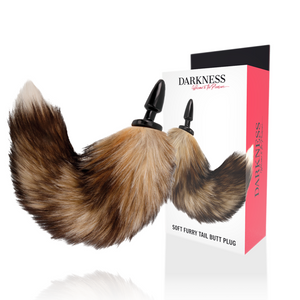 Darkness – Queue naturelle avec plug anal en silicone 10 cm