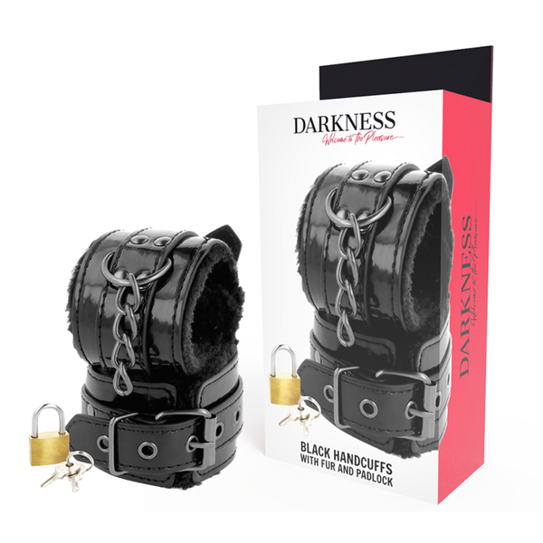 DARKNESS - ADJUSTABLE LEATHER ESPOSAS MANOS NEGRO WITH CANDADO