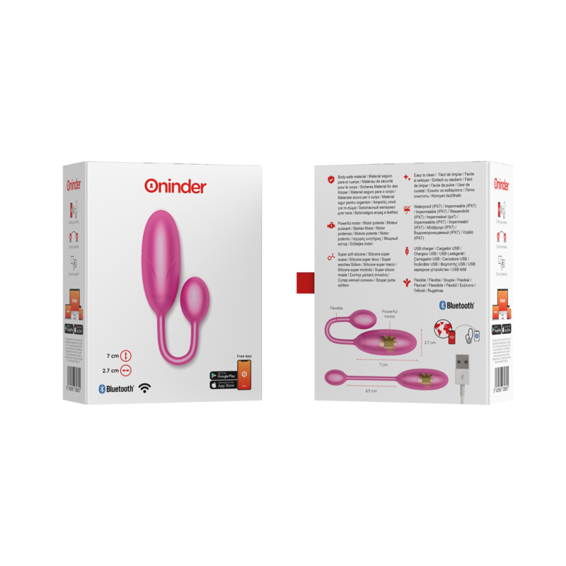 ONINDER - DENVER HUEVO VIBRADOR PINK 7 X 2.7 CM - FREE APP