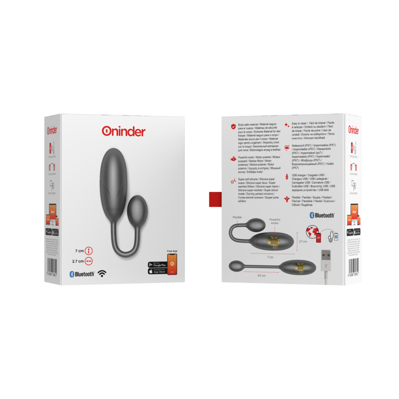 ONINDER - DENVER HUEVO VIBRADOR PINK 7 X 2.7 CM - FREE APP