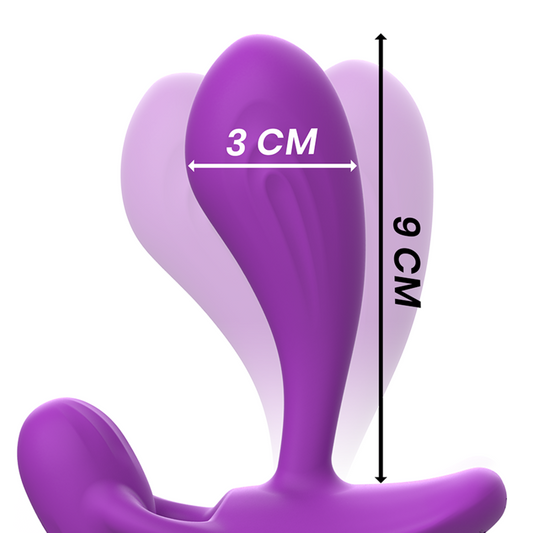 INTENSE - SHELLY DUO ANAL-PERINEO, VAGINAL-CLITORIS REMOTO MORADO