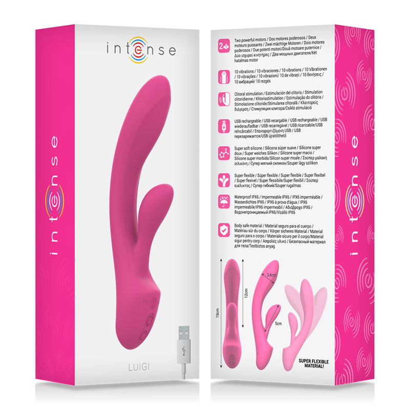 INTENSE - LUIGI VIBRADOR KONIJN SILICONA LIQUIDA ROSA