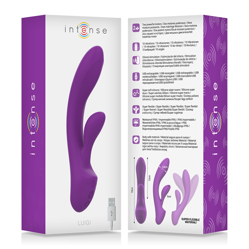 INTENSE - LUIGI VIBRADOR KONIJN SILICONA LIQUIDA MORADO