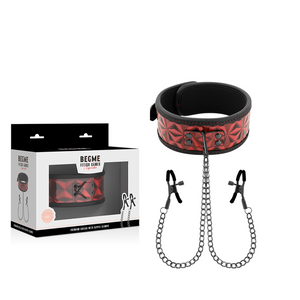 Begme – Collier édition rouge avec pinces télémon avec doublure en néoprène