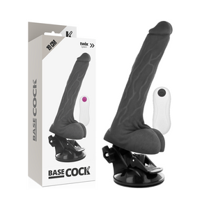 Basecock – Vibrateur réaliste télécommande noir 19 cm -o- 4 cm
