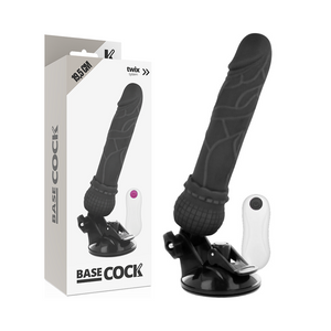 Basecock – Vibrateur réaliste télécommande noir 19.5 cm -o- 4 cm