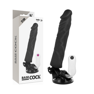 Basecock – Vibrateur réaliste télécommande noir 21 cm -o- 4 cm