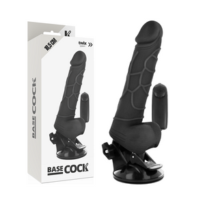 Basecock – Vibrateur réaliste télécommande noir 18.5 cm -o- 4cm