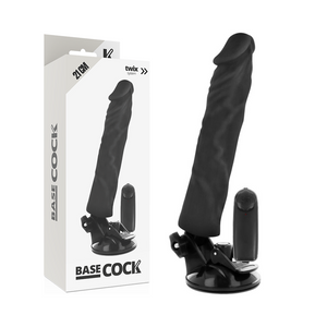 Basecock – Vibrateur réaliste télécommande noir 21 cm -o- 4 cm