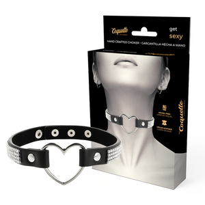 COQUETTE CHIC DESIRE – Choker en cuir vegan cœur