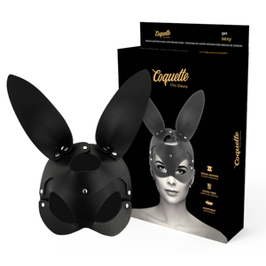 Coquette Chic Desire – Masque en cuir vegan avec oreilles de lapin