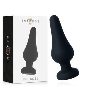 Intense – Plug anal pipo L silicone noir 13 cm