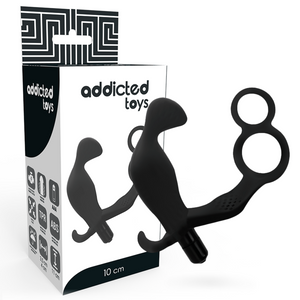 Addicted Toys – Plug anal avec double anneau pénis et testicules noir