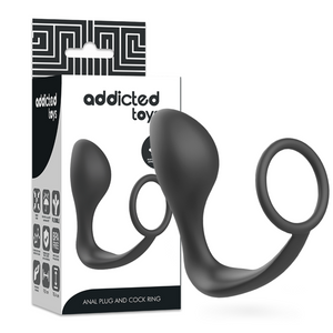 Addicted Toys – Plug anal avec anneau en silicone noir