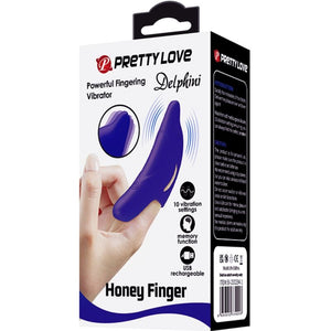 Pretty Love – Puissant stimulateur de doigts bleu foncé delphini