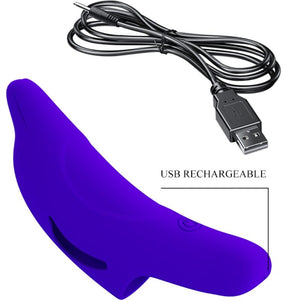 Pretty Love – Puissant stimulateur de doigts bleu foncé delphini