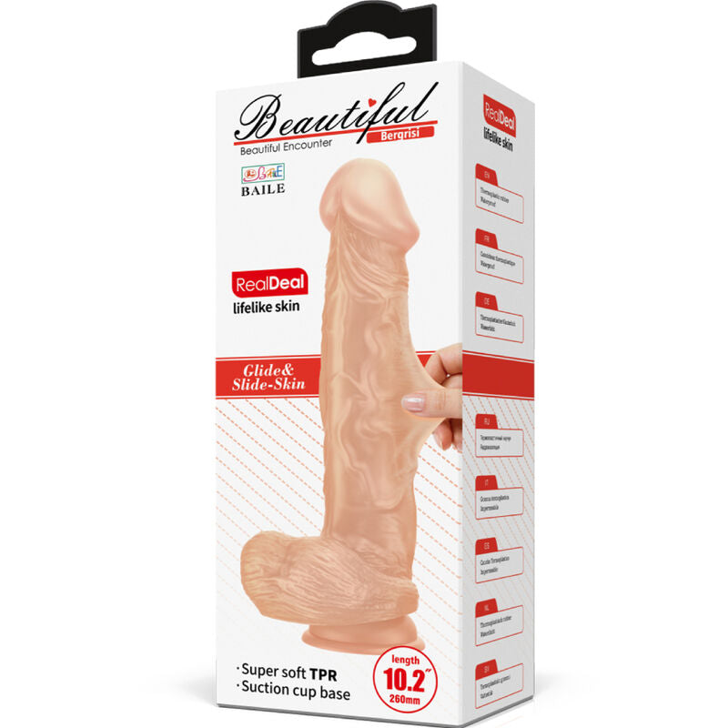 BAILE - MOOIE ONTMOETING BERGRISI DILDO REALISTICO FLEXIBEL 26 CM NATUURLIJK